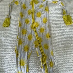 Little Sleepies Yellow and White Footies with Floral Design